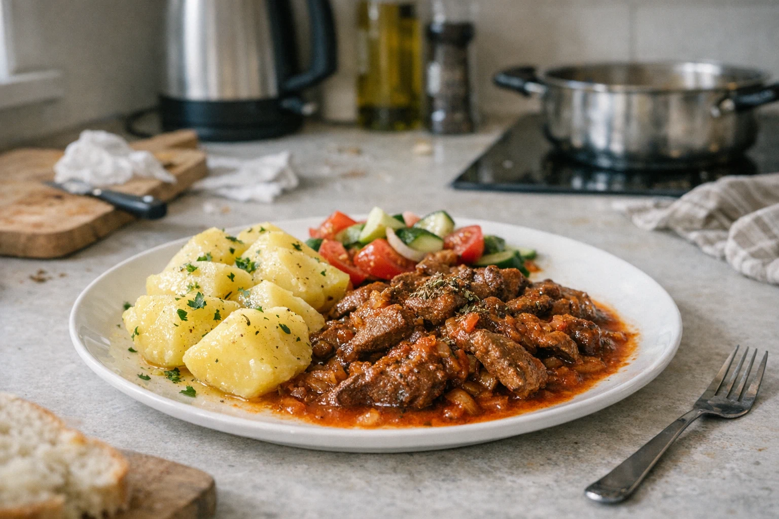 Dusená bravčová pečienka na cibuľke