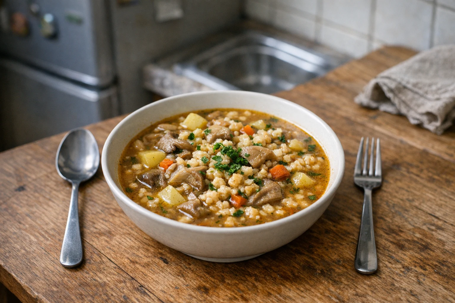 Hlivová polievka s mrveničkou