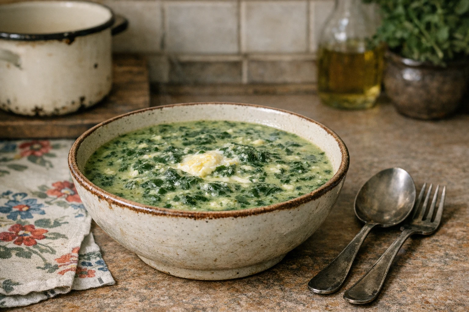 Krémová špenátová polievka