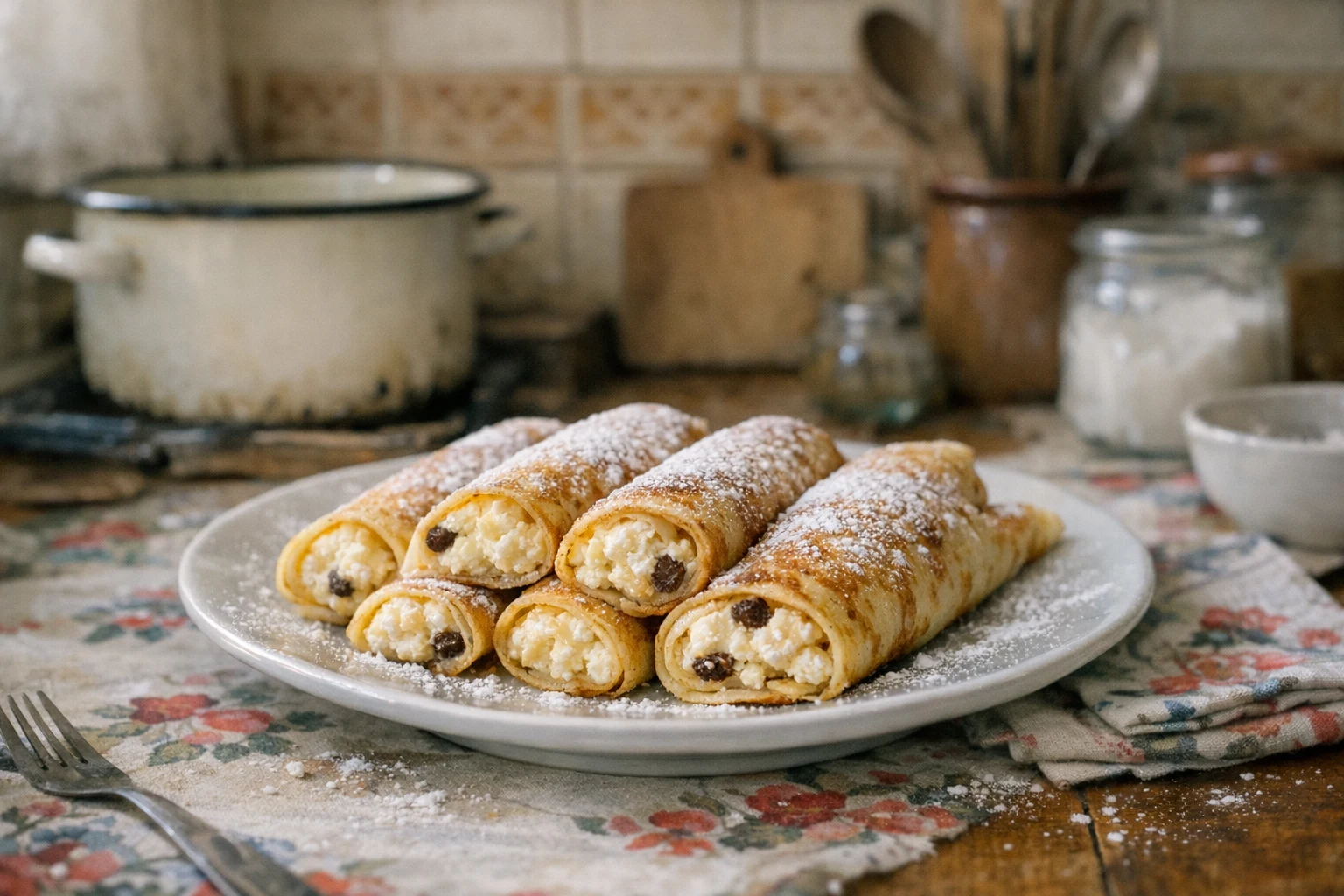 Palacinky s tvarohovou plnkou