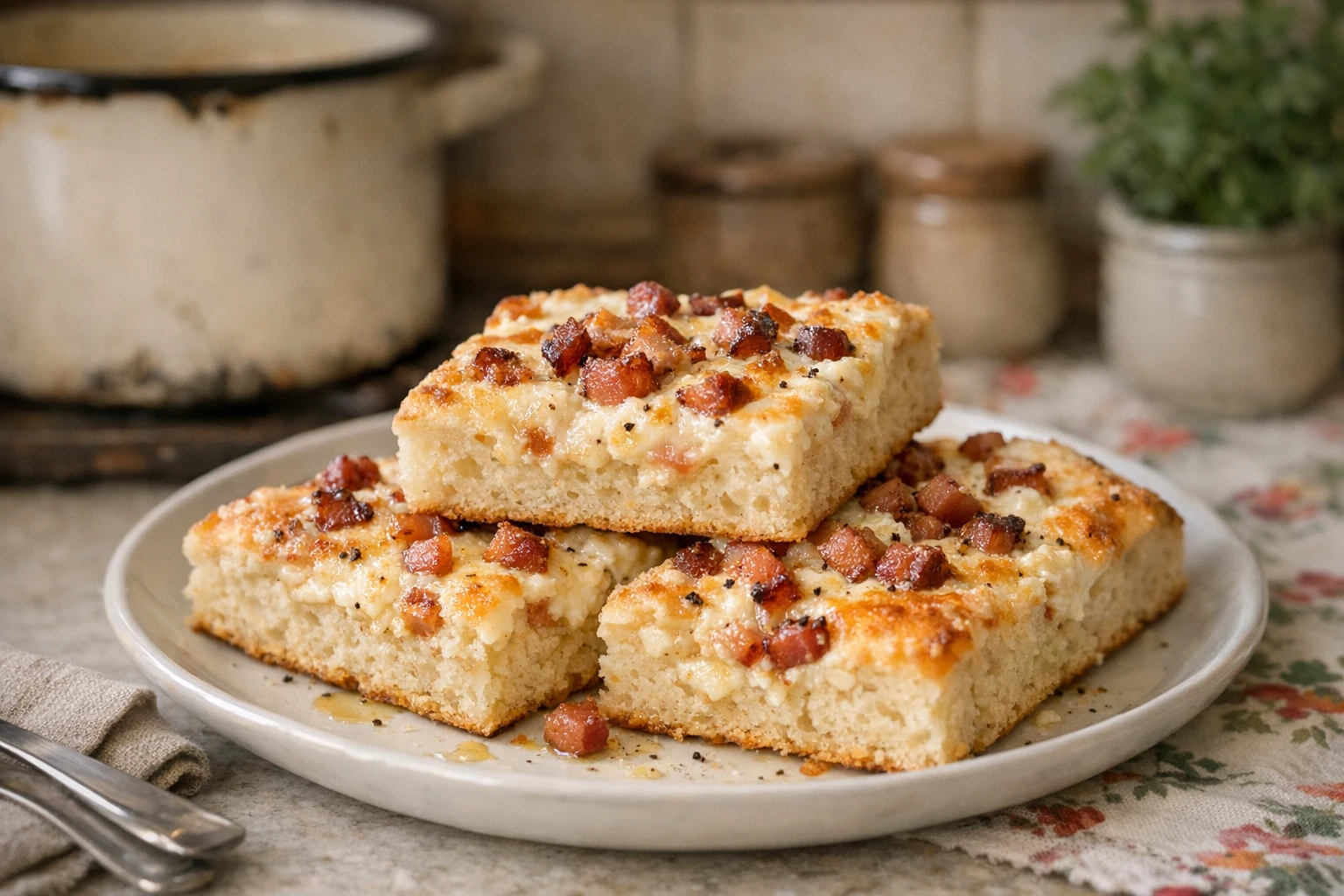 Smotanový posúch s údenou slaninou