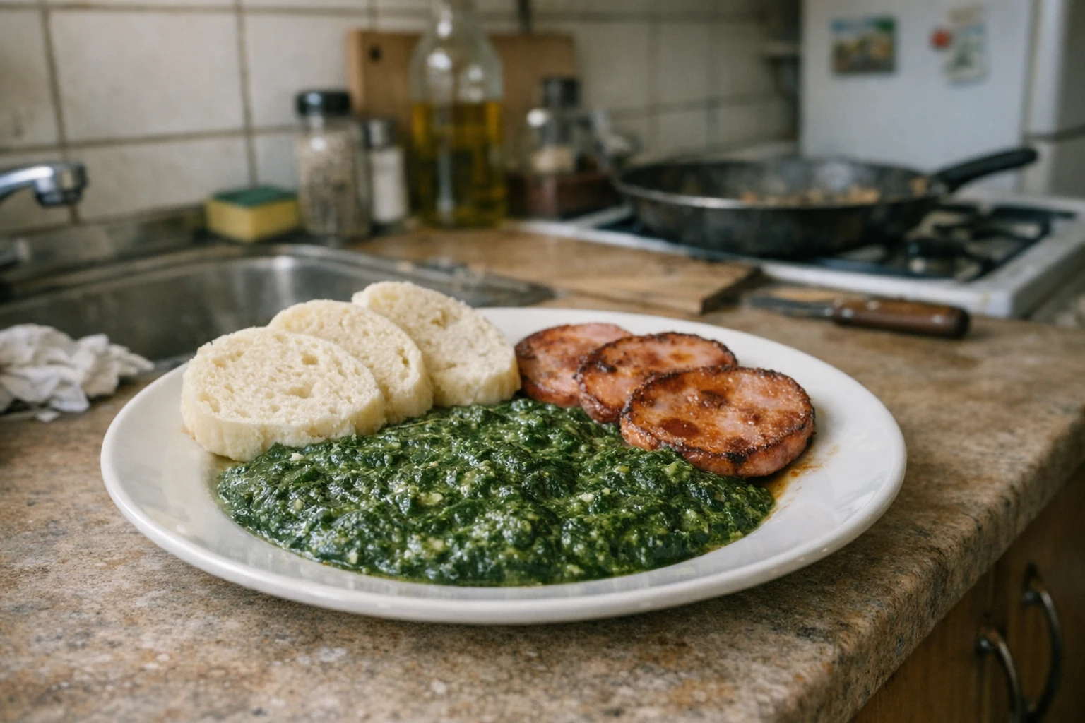 Špenát z mrazeného pretlaku