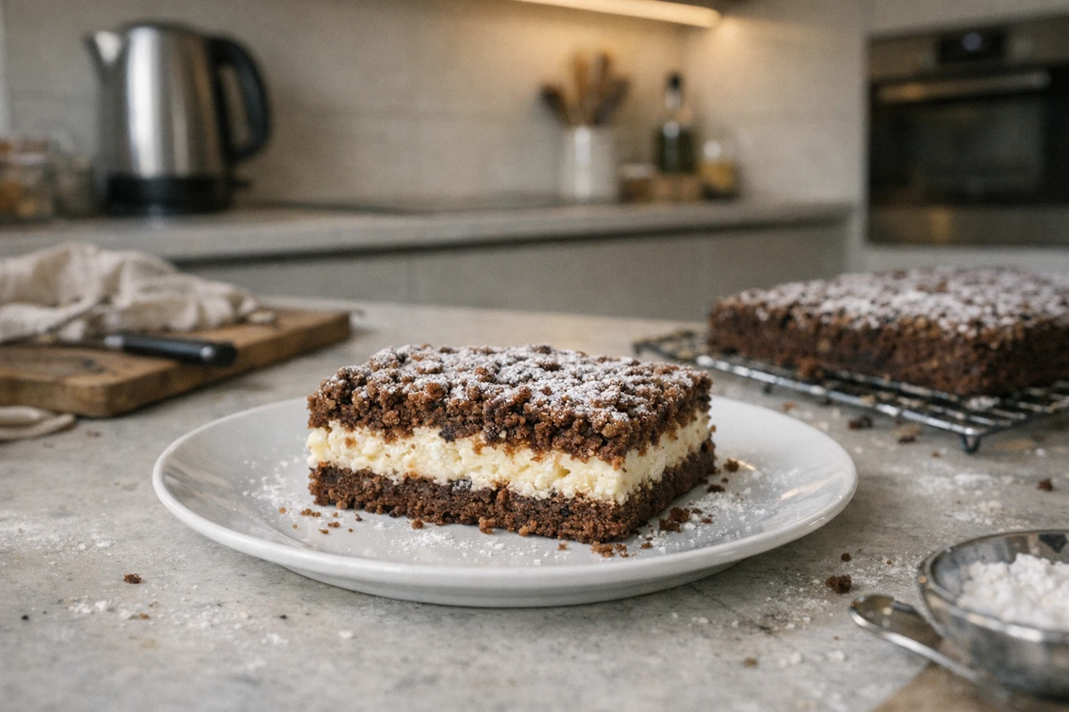 Strúhaný tvarohový koláč