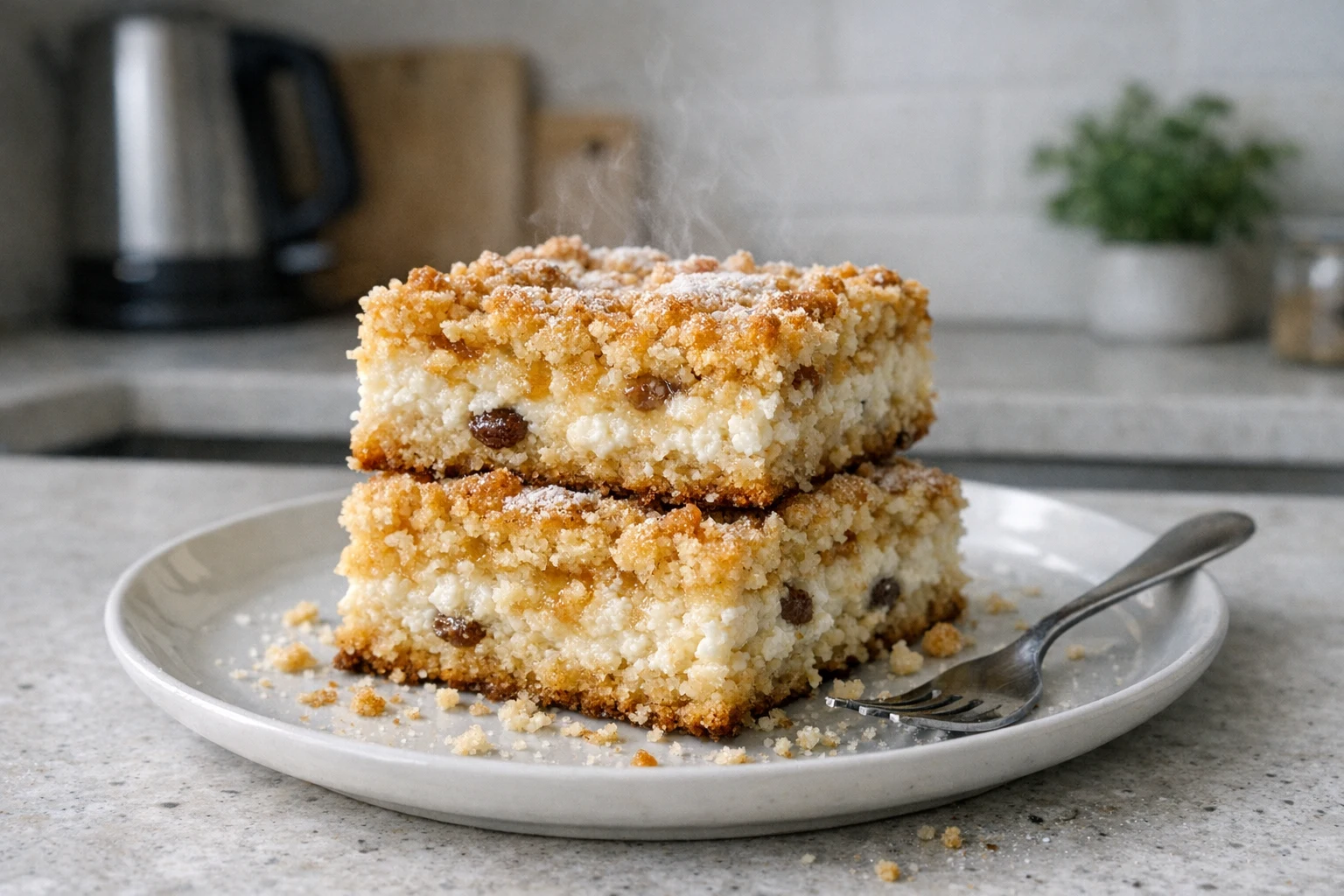 Sypaný tvarohový koláč