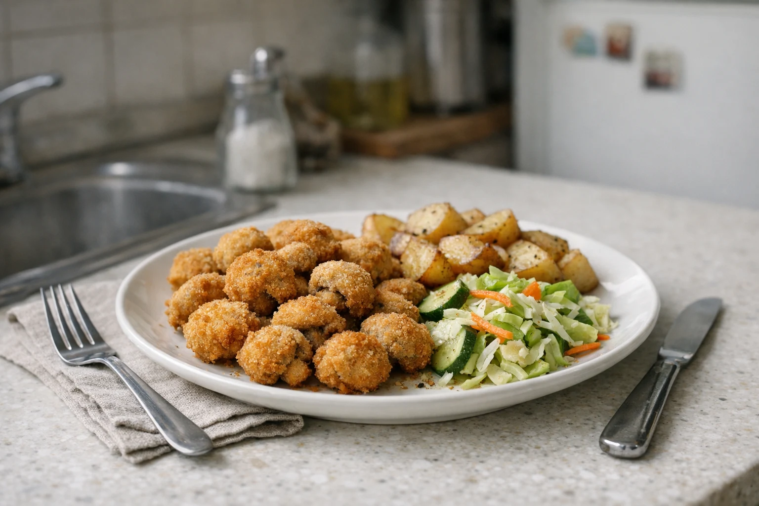 Vyprážané šampiňóny