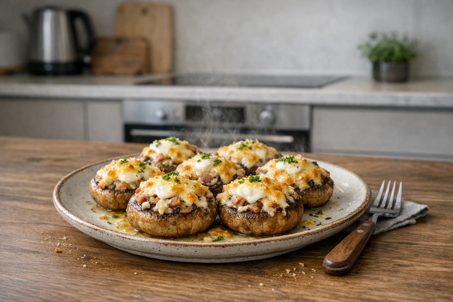 Zapekané plnené šampiňóny