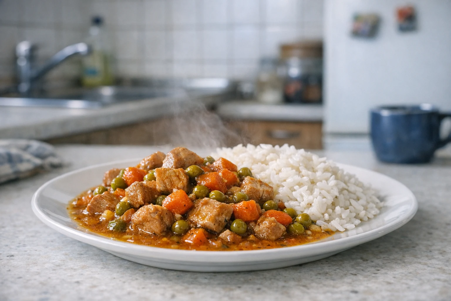 Bravčové kocky s mrkvou a hráškom