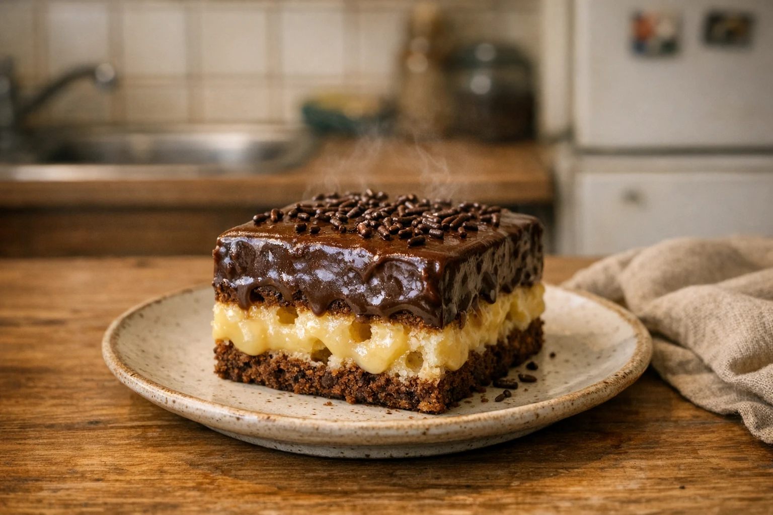 Dierkovaný koláč s pudingom