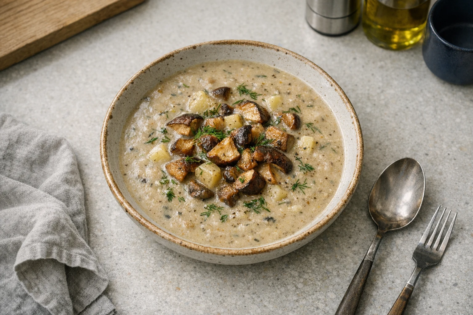 Dubáková krémová polievka
