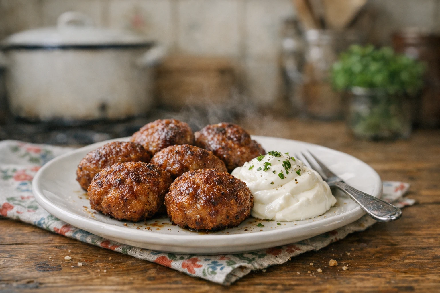 Fašírky s kyslou smotanou