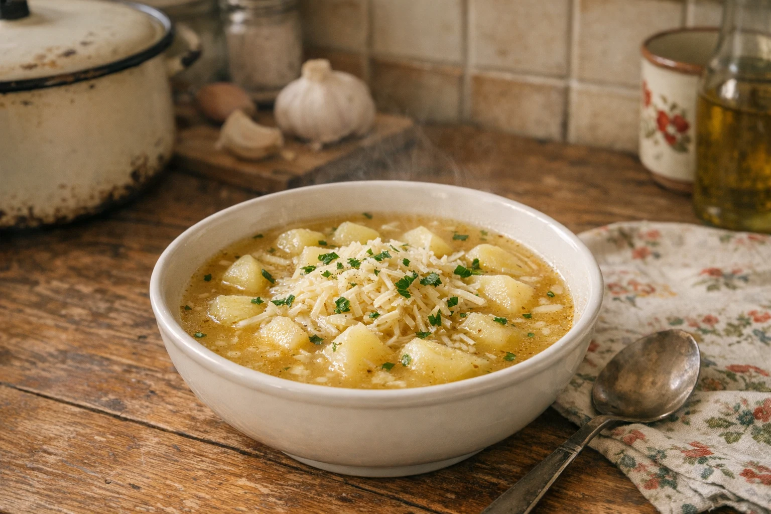 Jednoduchá cesnaková polievka