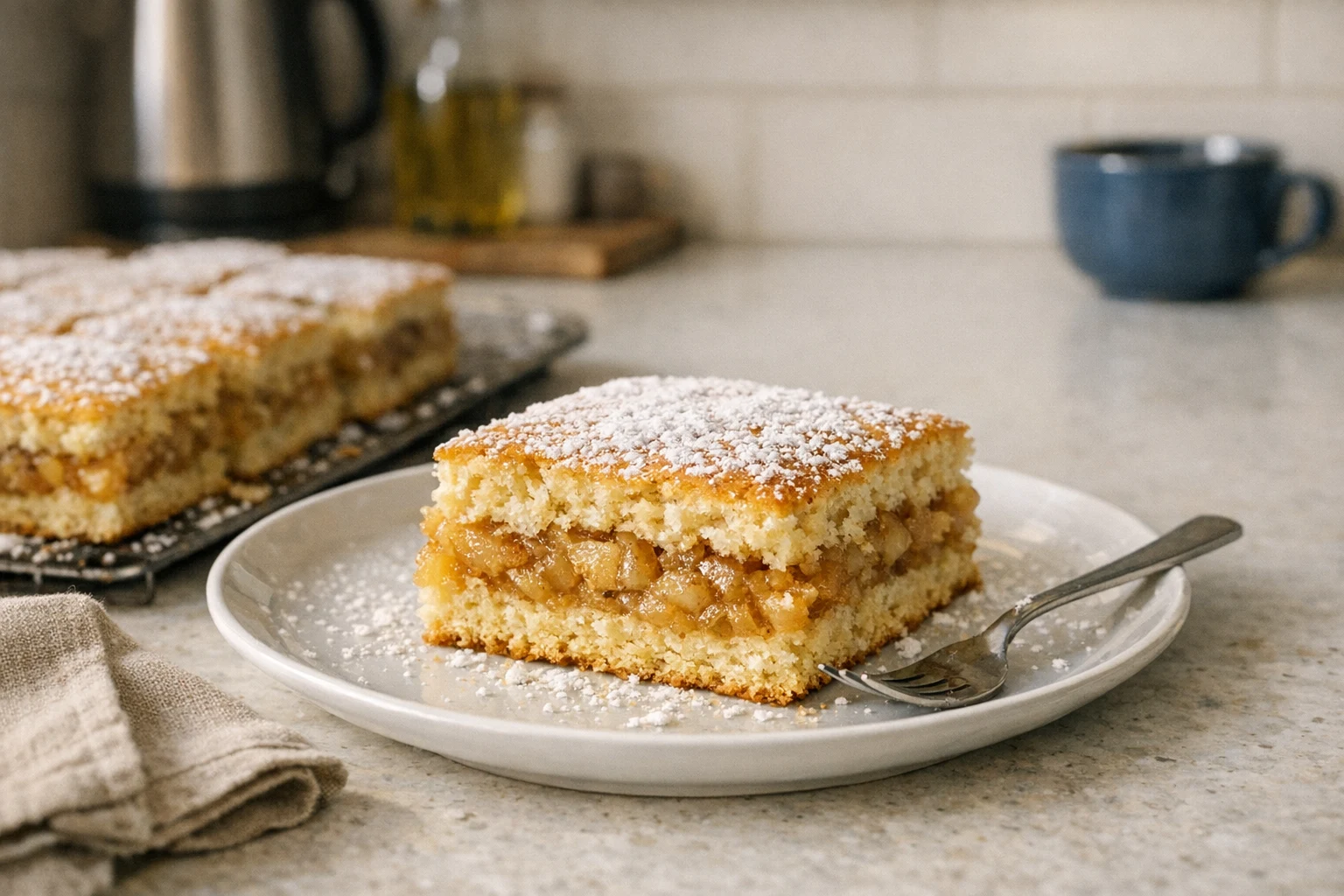 Jemný jablkový koláč bez miesenia