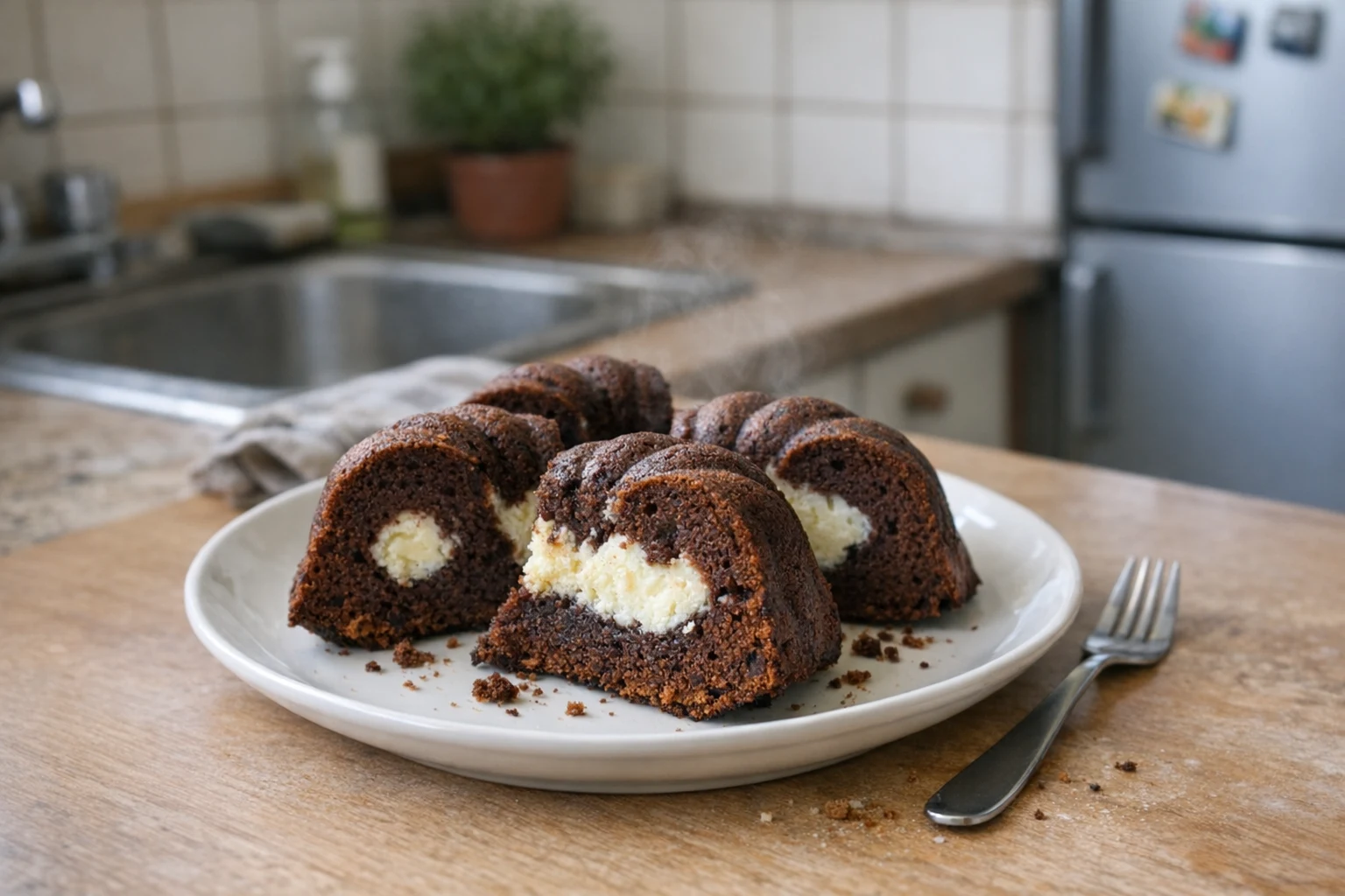 Kakaovo-tvarohová bábovka