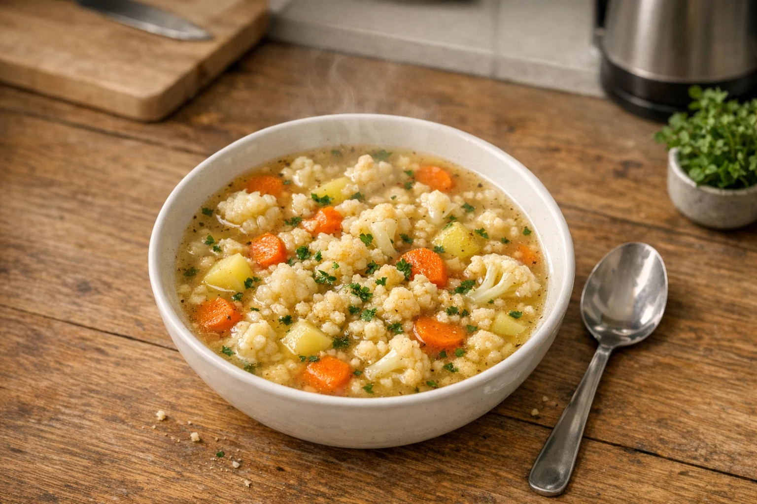 Karfiolová polievka s mrvenicou