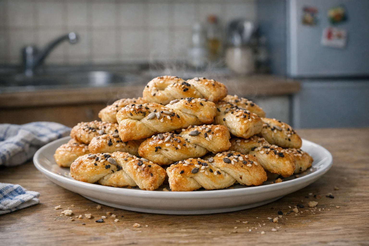 Krehké trvanlivé slané pečivo