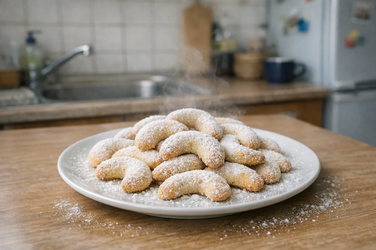 Krehké vanilkové rožky