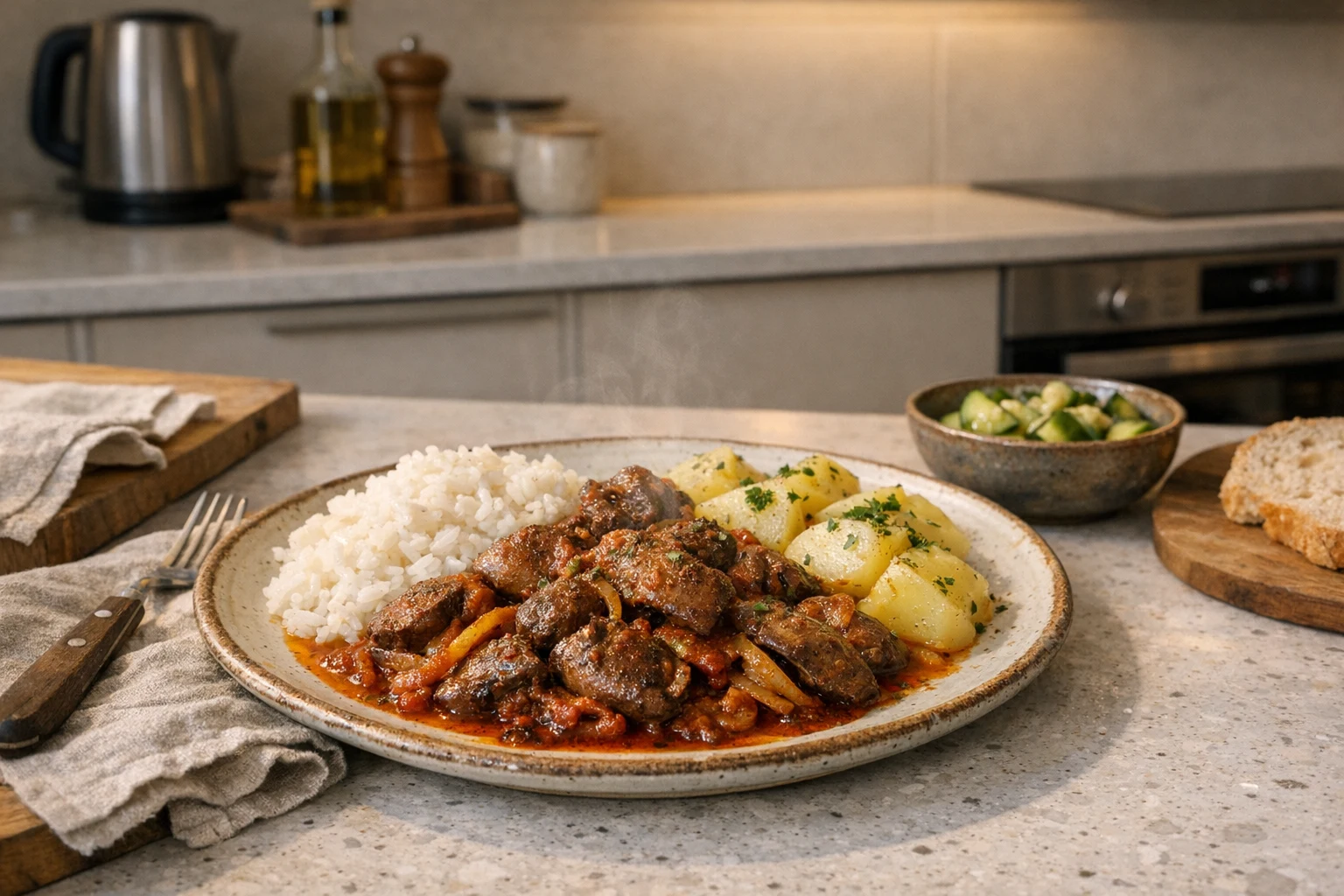 Kuracia pečeň restovaná na cibuli