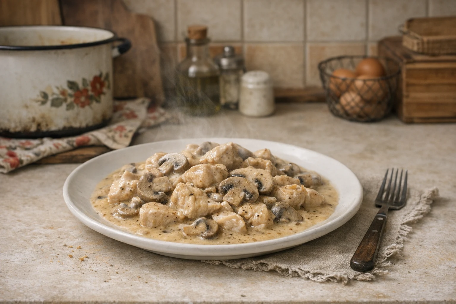 Kuracie soté so šampiňónmi na smotane