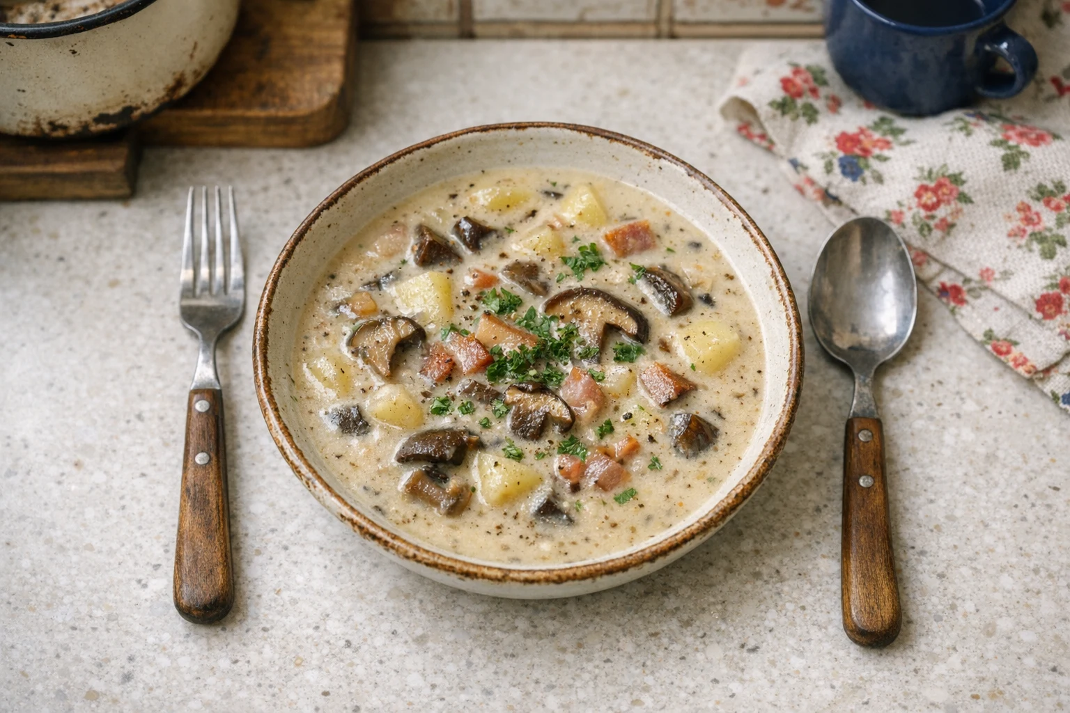 Kyslá zemiaková polievka (kulajda)