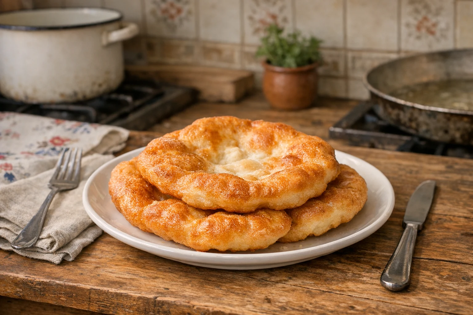 Langoše z cesta z chladničky