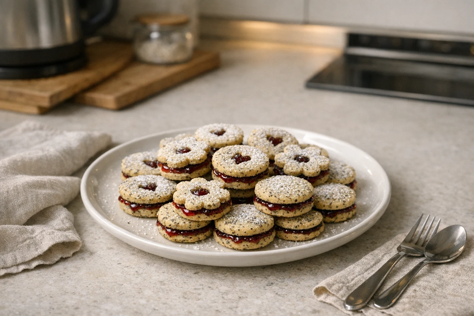 Makové linecké koláčiky