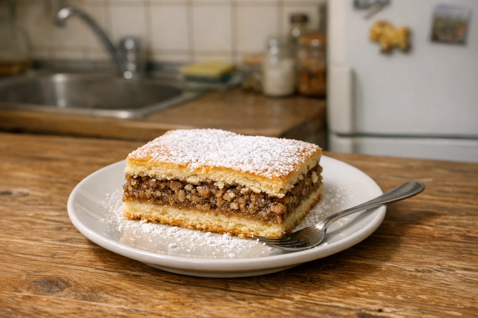 Orechový hnetený koláč