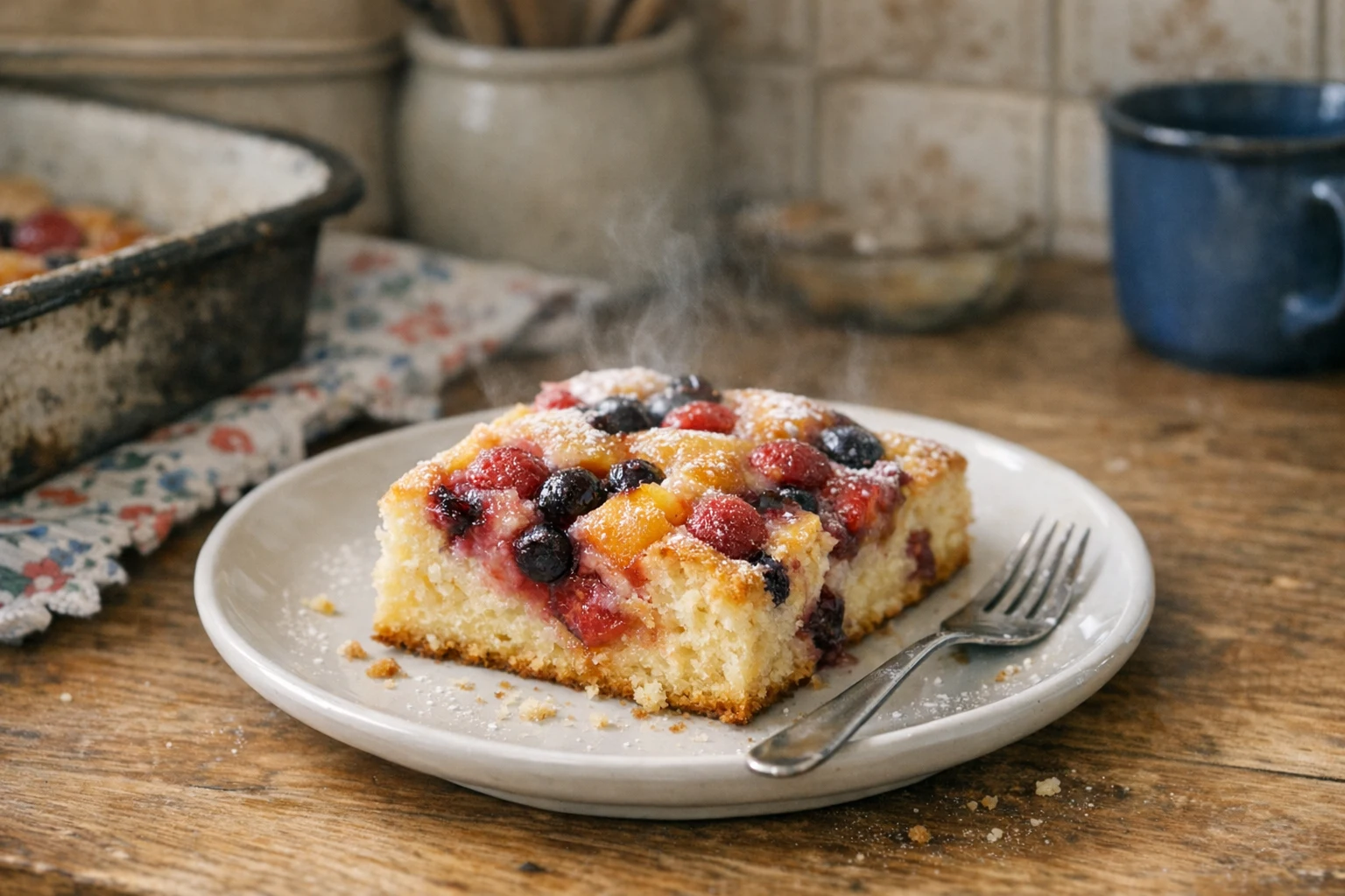 Ovocný hrnčekový koláč