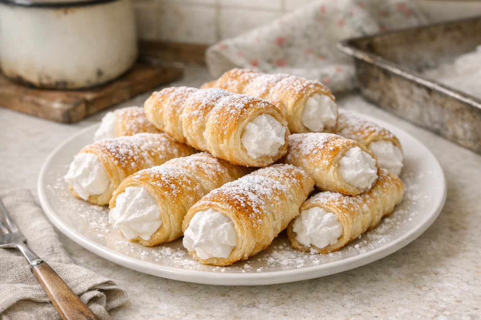 Šamronky – plnené trubičky z lístkového cesta