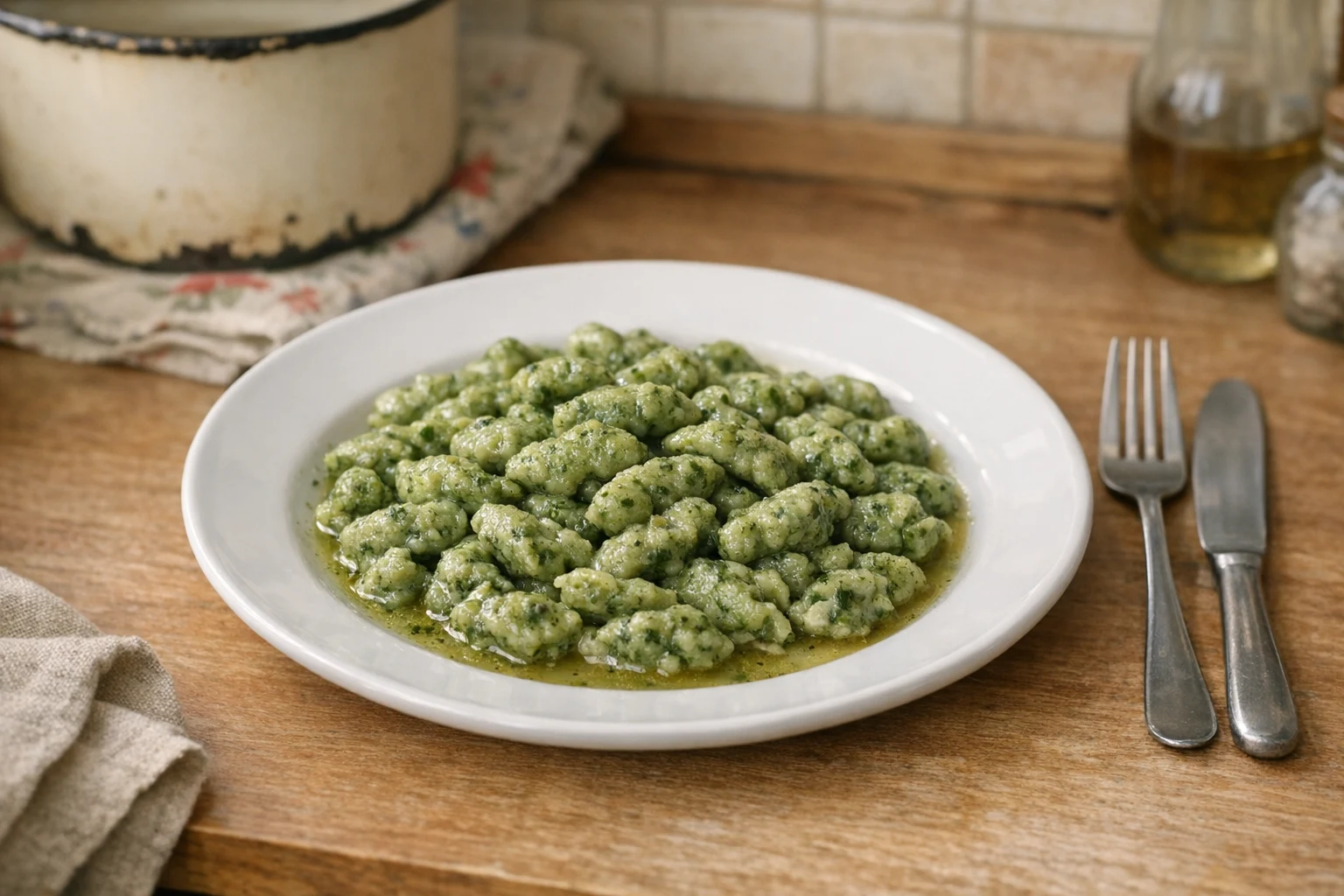 Špenátové halušky