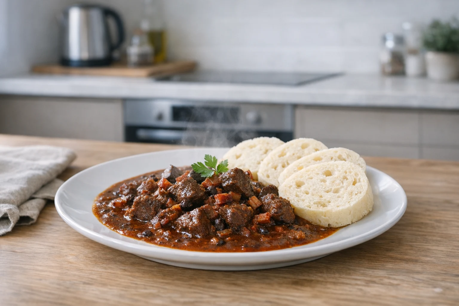 Srnčí guláš na červenom víne