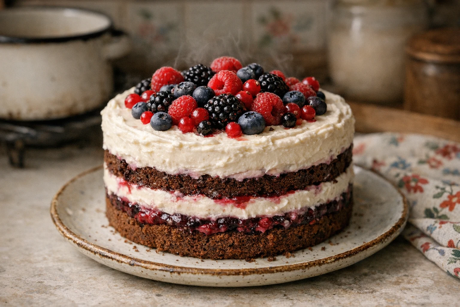 Torta s lesným ovocím