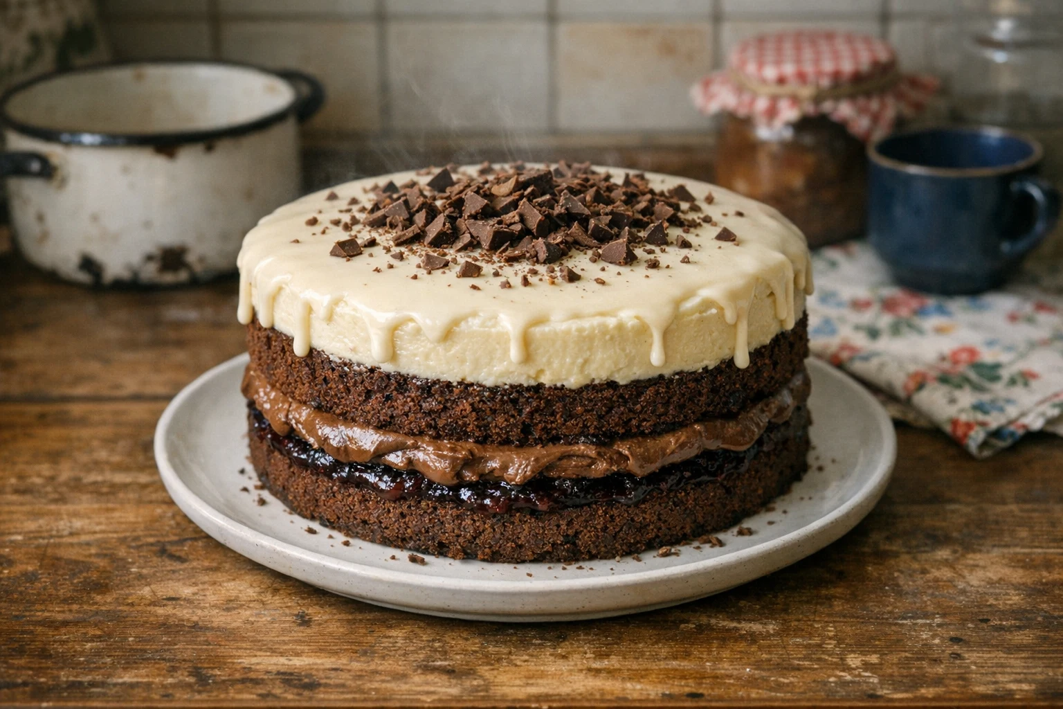 Torta s plnkou z neuvareného salka