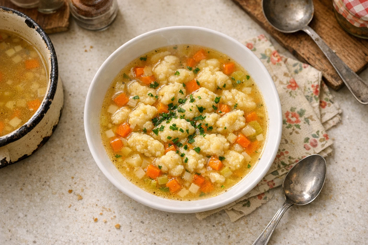 Zeleninová polievka s krupicovými haluškami