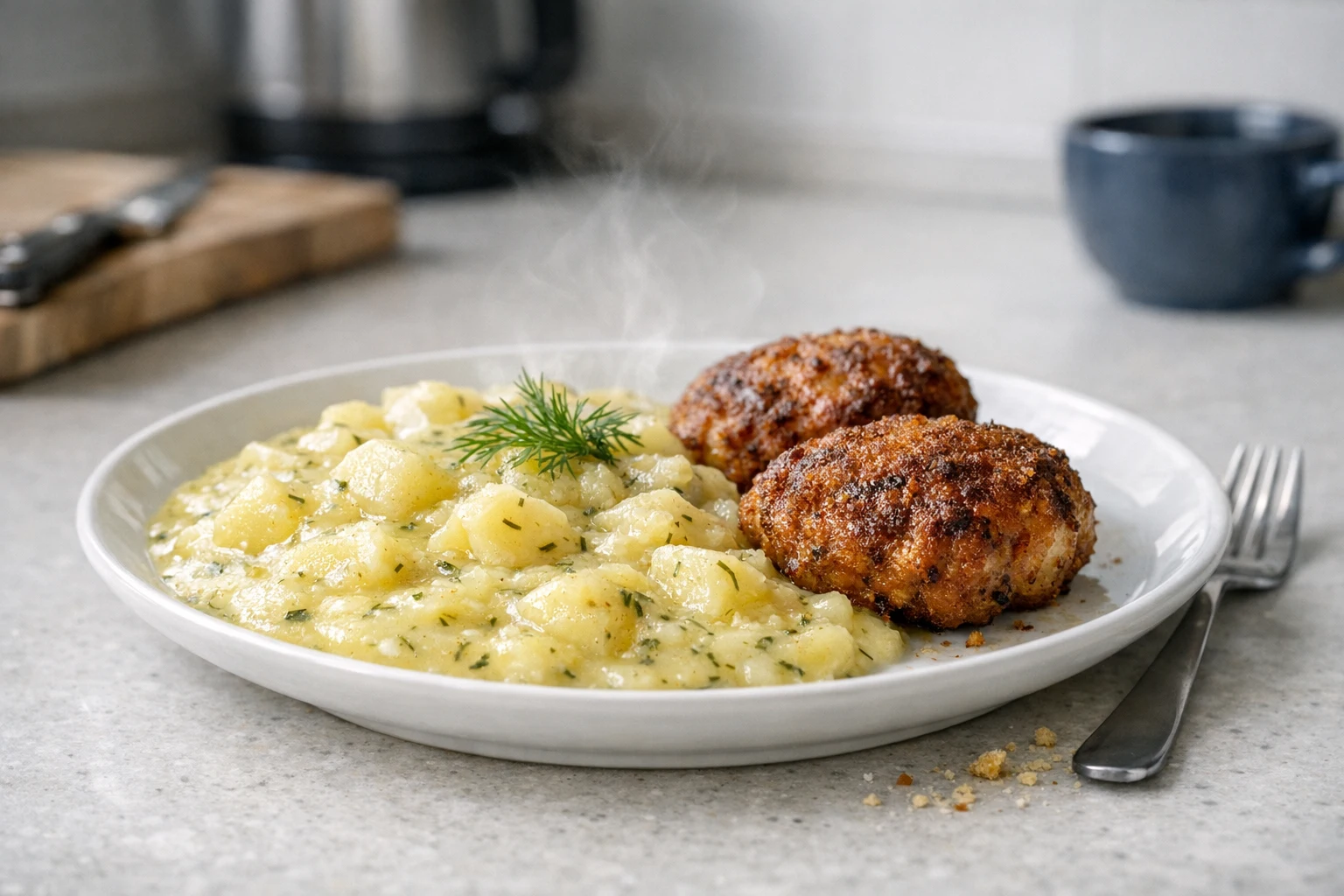 Zemiakový prívarok s fašírkou