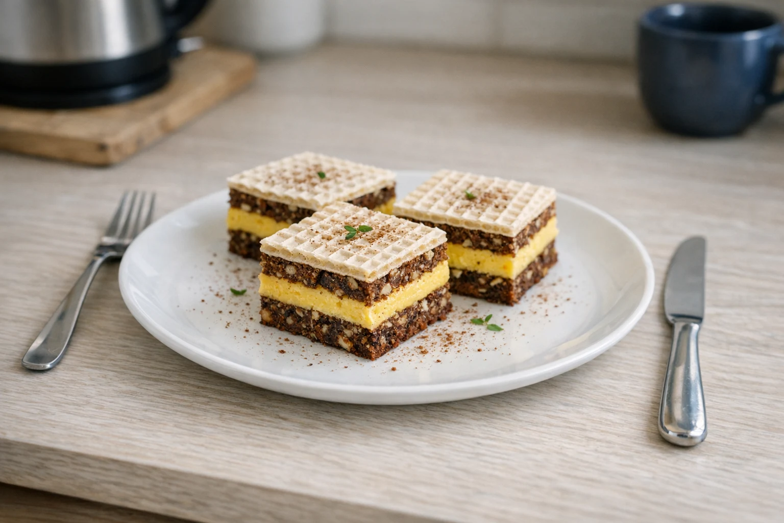 Žĺtkovo-čokoládové rezy v oblátke