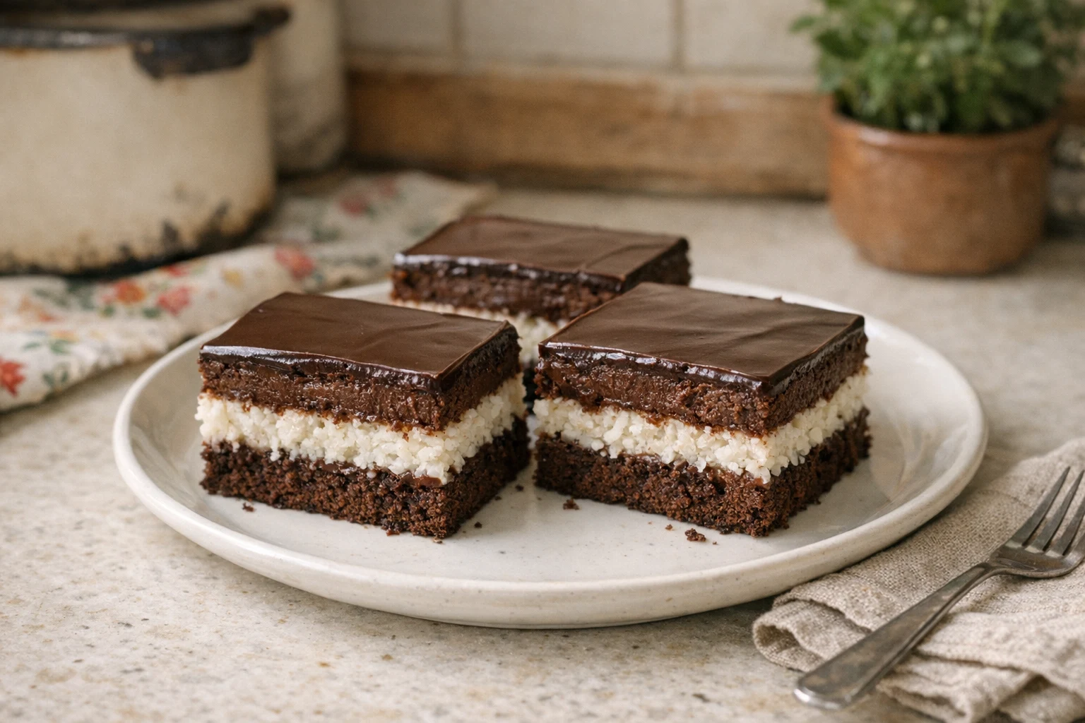 Čokoládovo-kokosové rezy