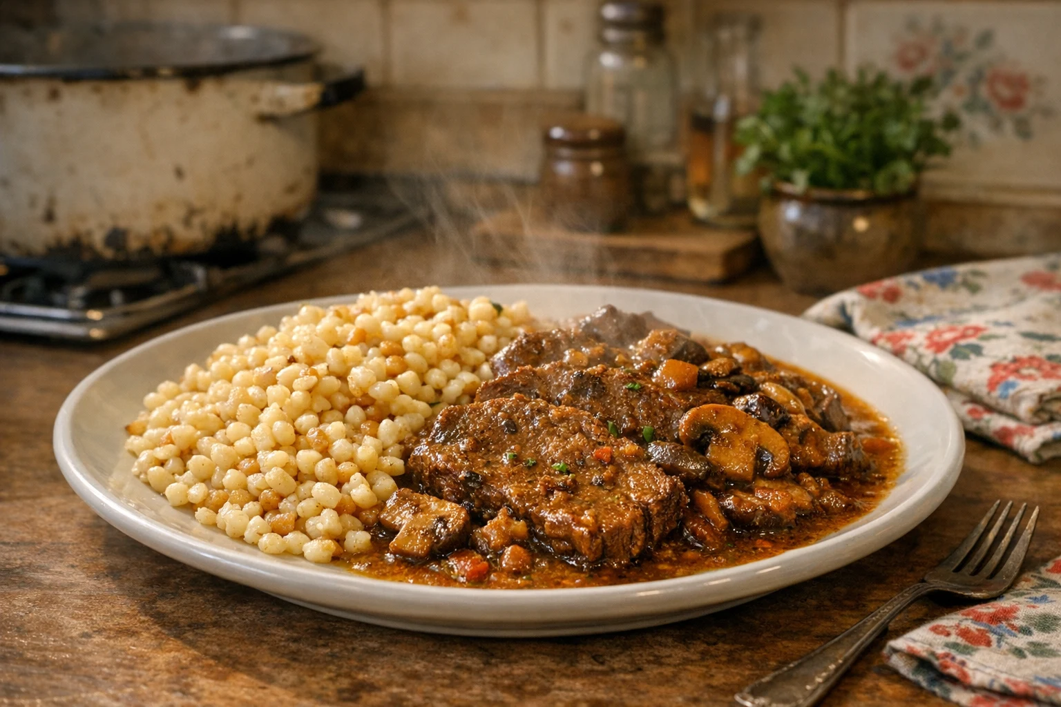 Hovädzie s hríbami a tarhoňou