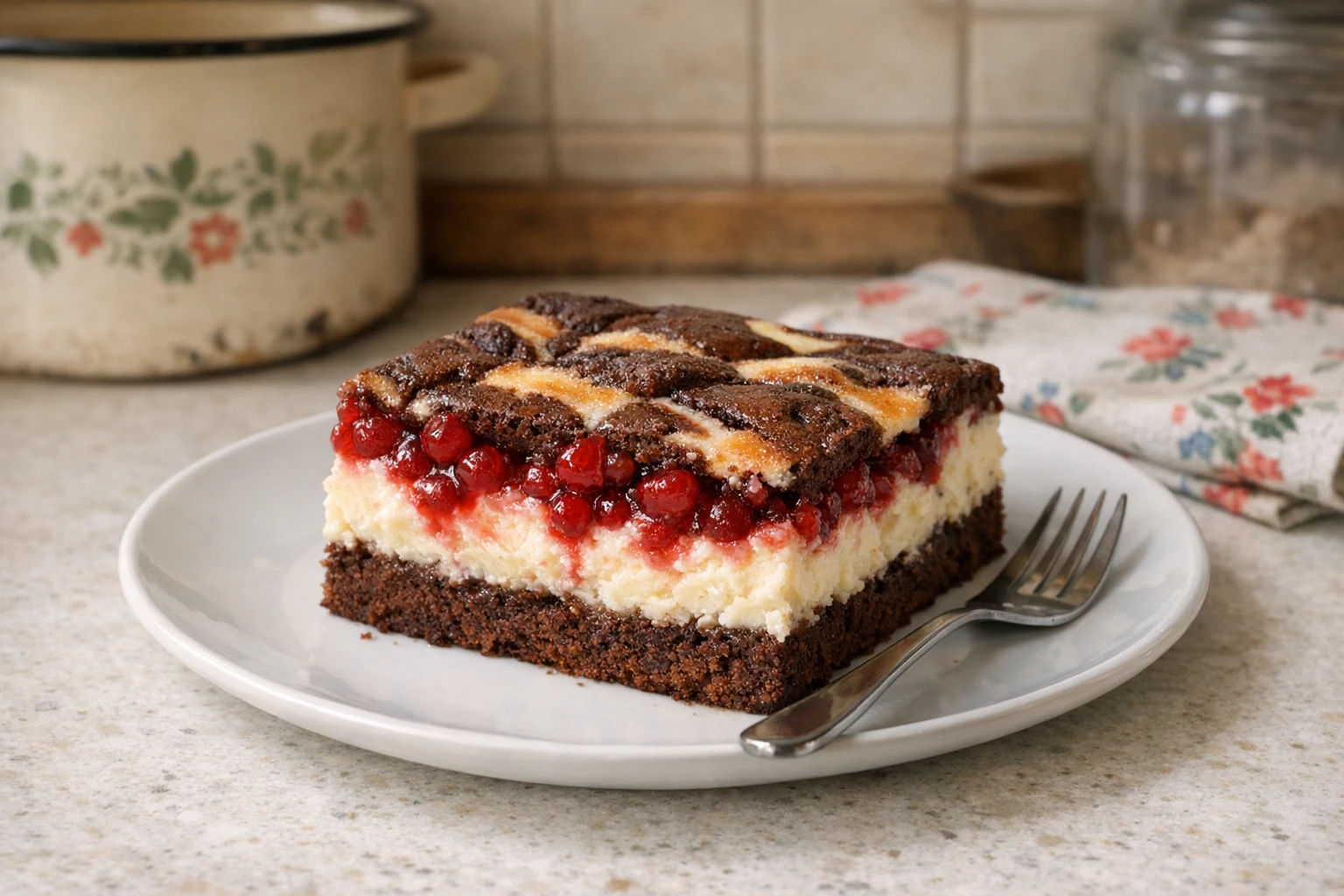 Hrnčekový tvarohový koláč