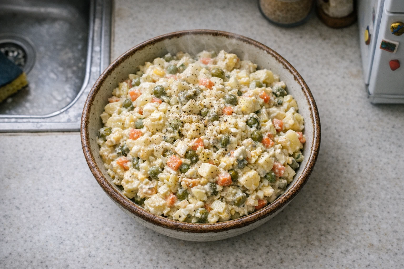 Vianočný zemiakový šalát (majonézový)