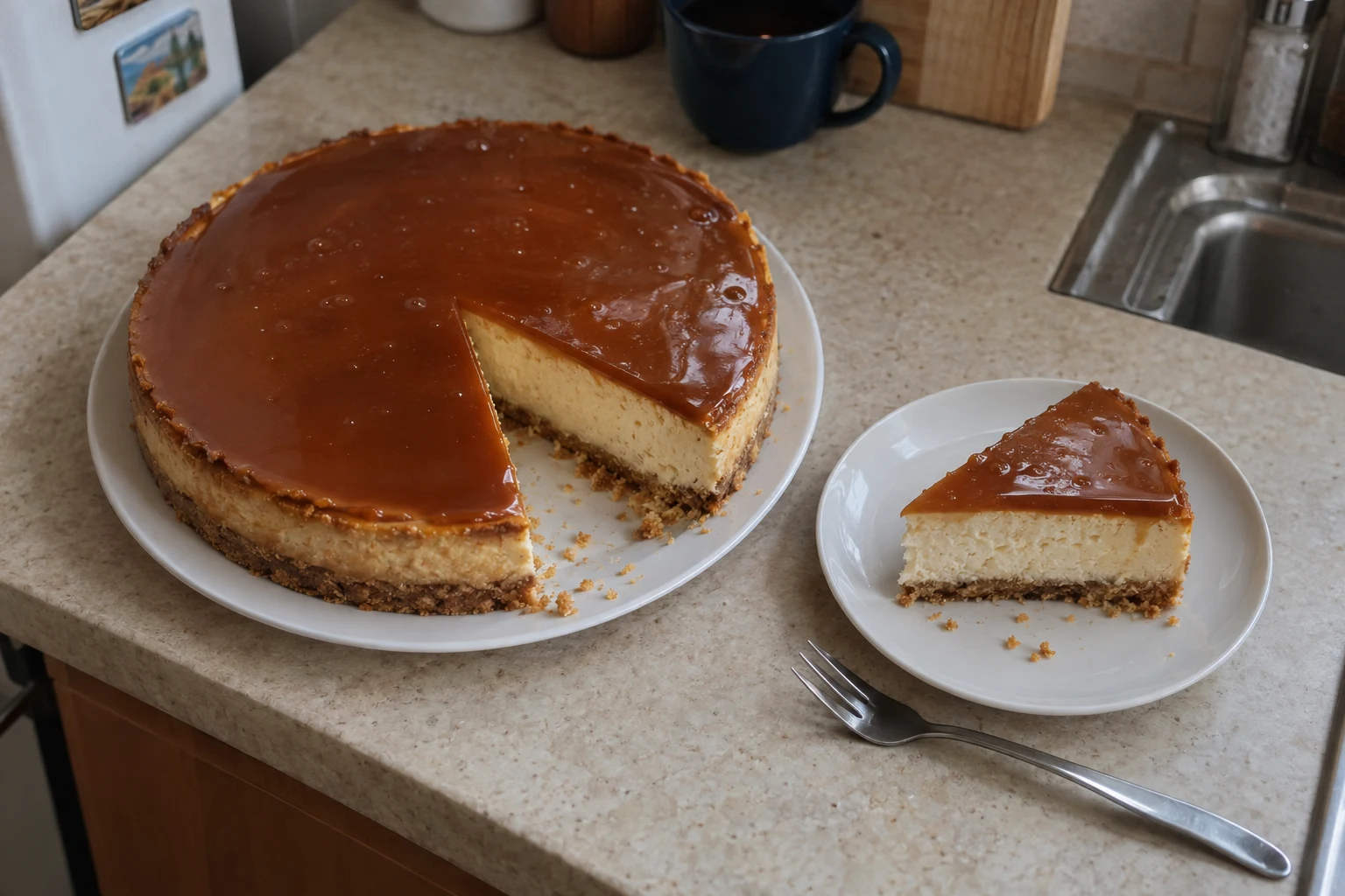 Karamelový cheesecake