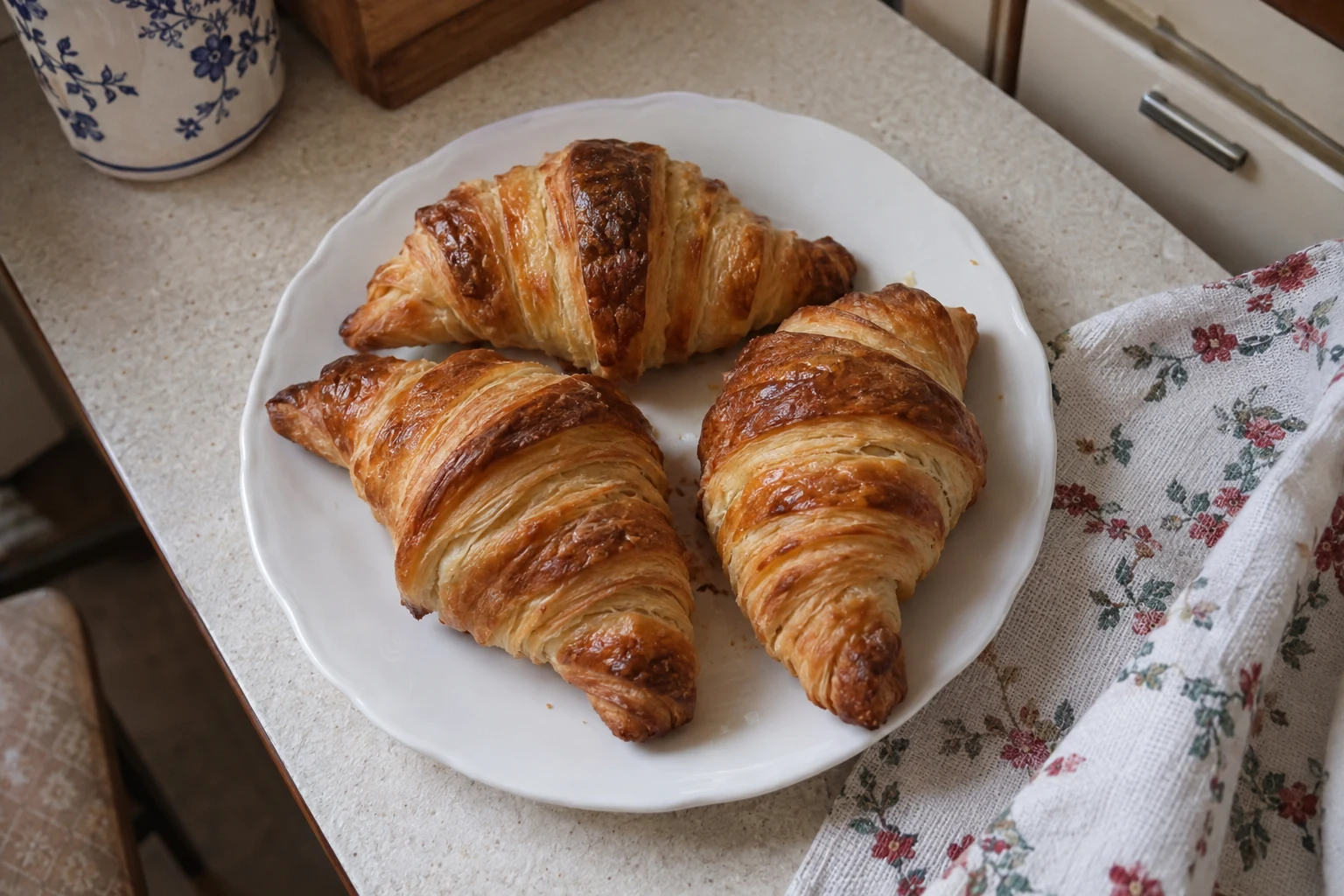 Kváskové maslové croissanty